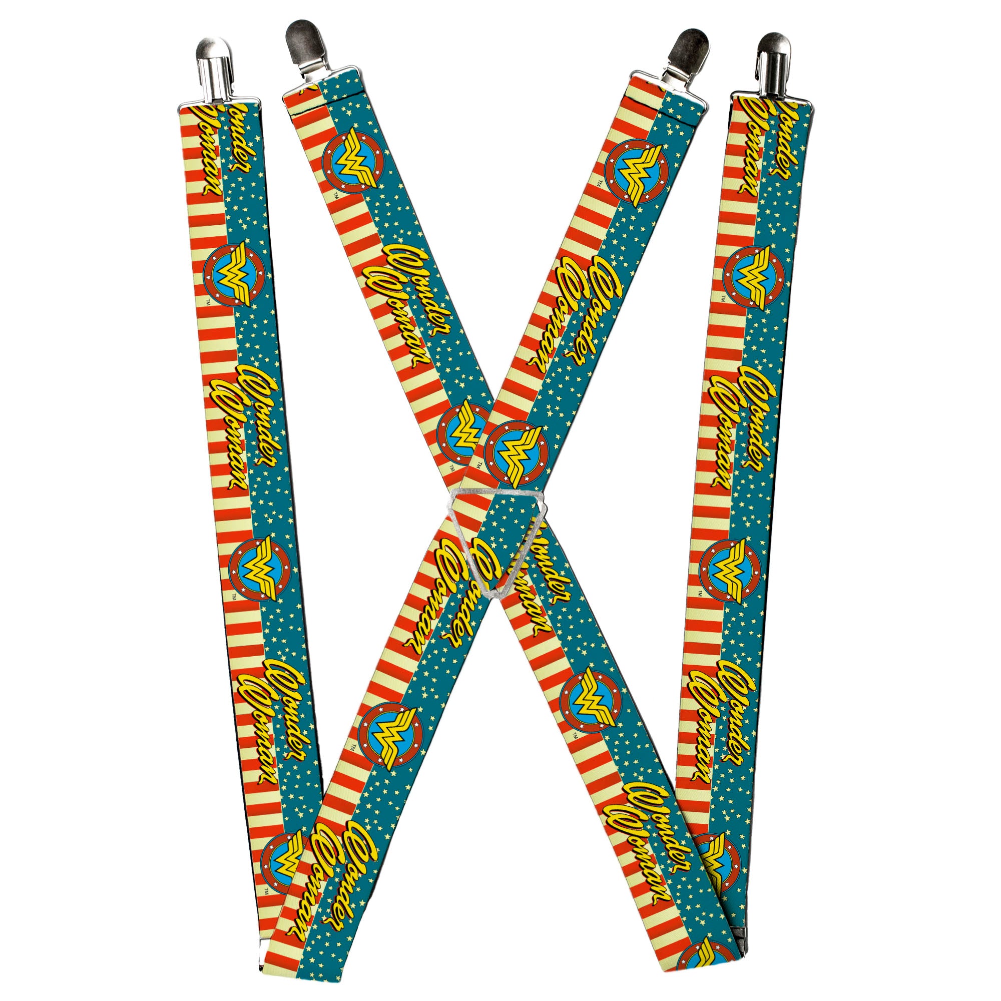 Suspenders - WONDER WOMAN/Logo Americana Red/White/Blue/Yellow