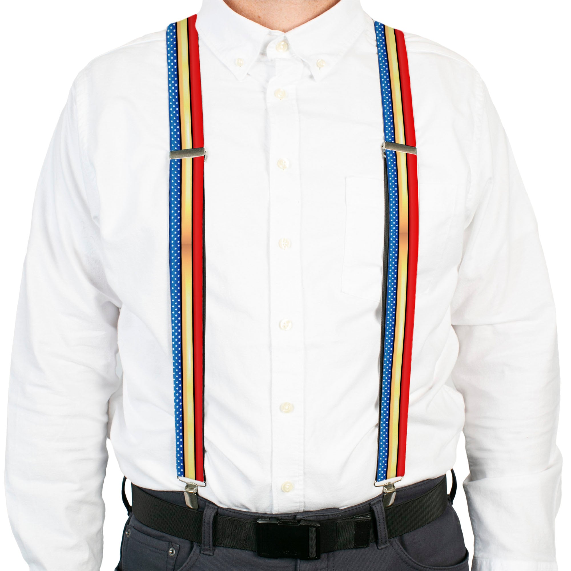 Suspenders - Wonder Woman Stripe/Stars Red/Gold/Blue/White