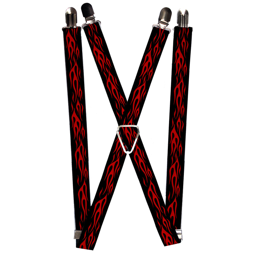 Suspenders - Flame Red Suspenders Buckle-Down