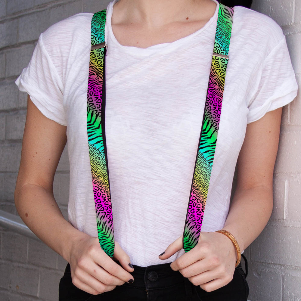 Suspenders - Animal Skins Rainbow/Black Suspenders Buckle-Down