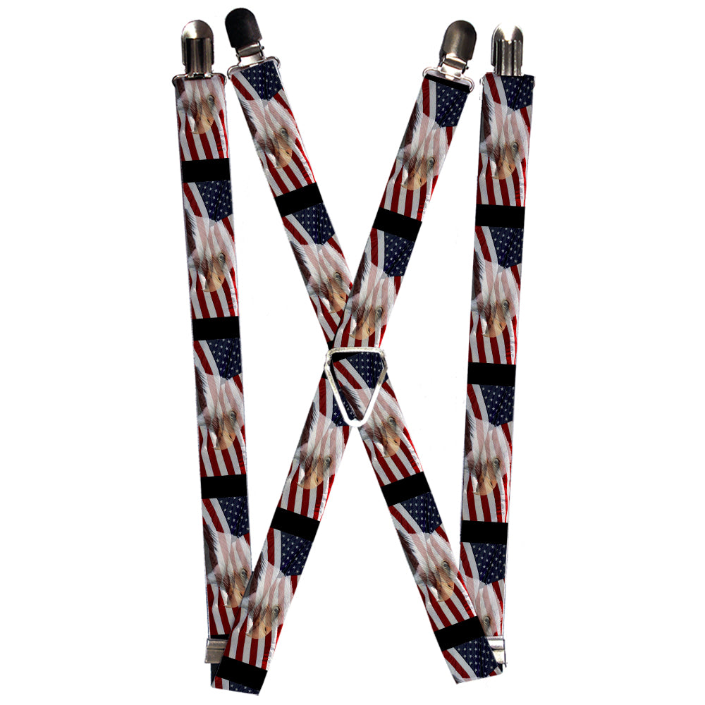 Suspenders - American Eagle Flags Suspenders Buckle-Down 1.0-Inch Wide Regular