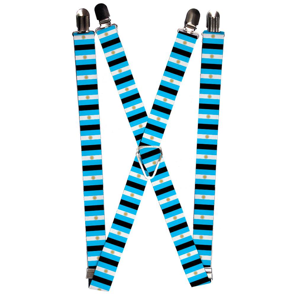 Suspenders - Argentina Flags Suspenders Buckle-Down 1.0-Inch Wide Regular
