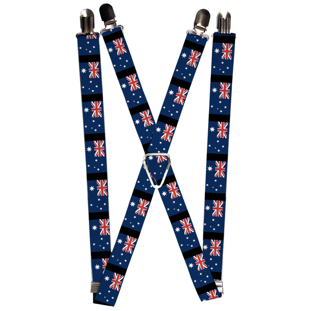 Suspenders - Australia Flags Suspenders Buckle-Down 1.0-Inch Wide Regular
