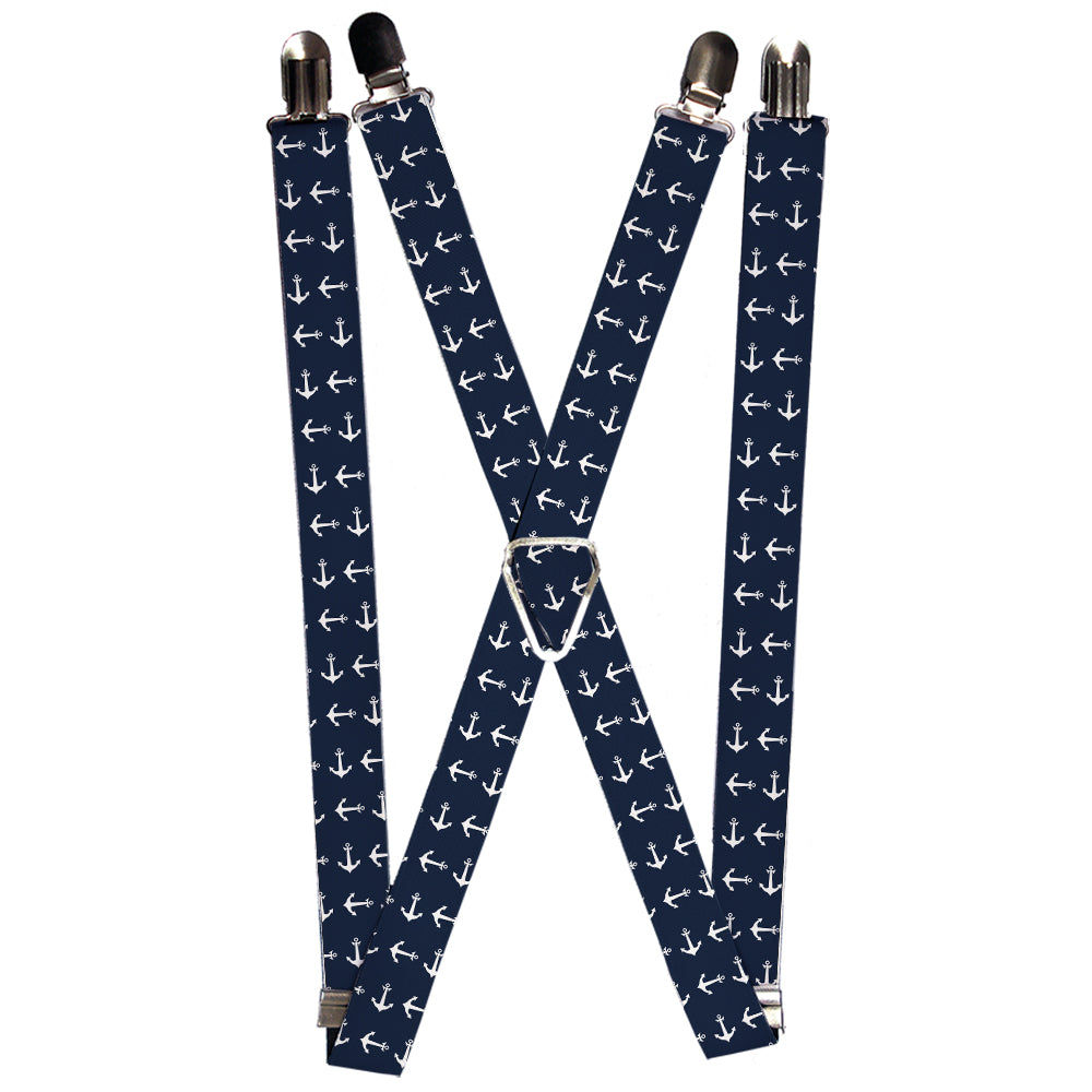 Suspenders - Anchors Navy/White Suspenders Buckle-Down 1.0-Inch Wide Regular