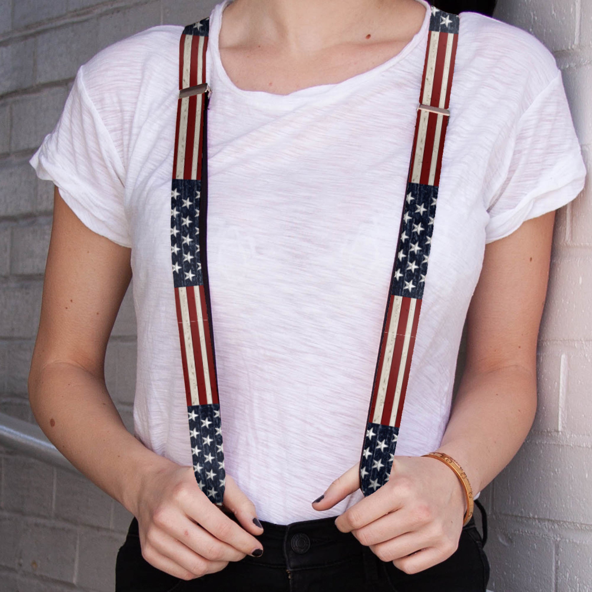 Suspenders - Americana Rustic Stars & Stripes Suspenders Buckle-Down