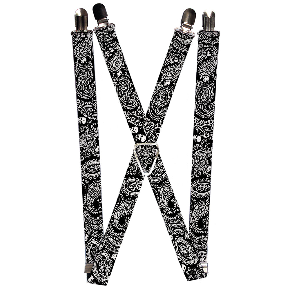 Suspenders - Bandana/Skulls Black/White Suspenders Buckle-Down 1.0-Inch Wide Regular