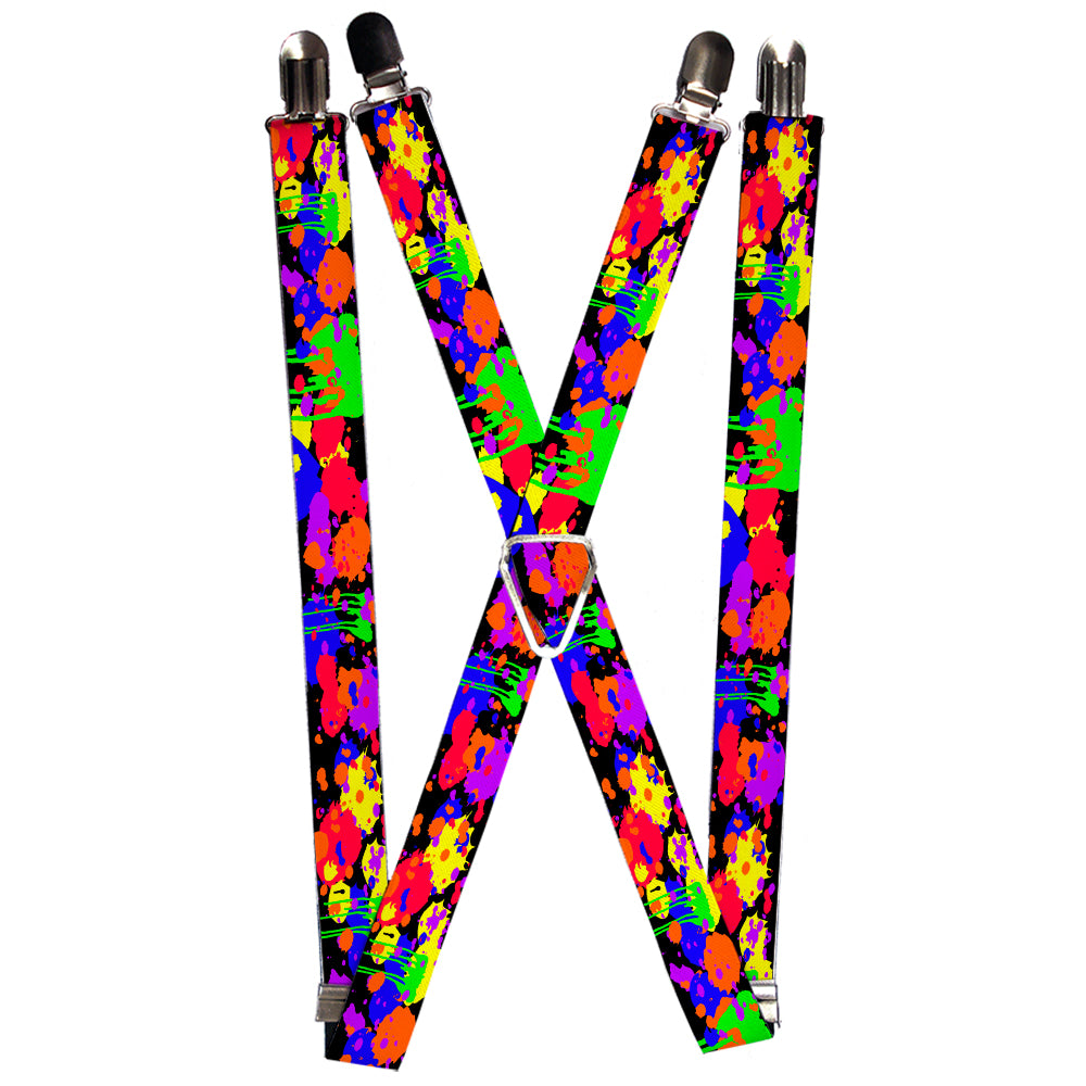 Suspenders - Buckle-Down Paint Splatter Black/Neon Suspenders Buckle-Down 1.0-Inch Wide Regular