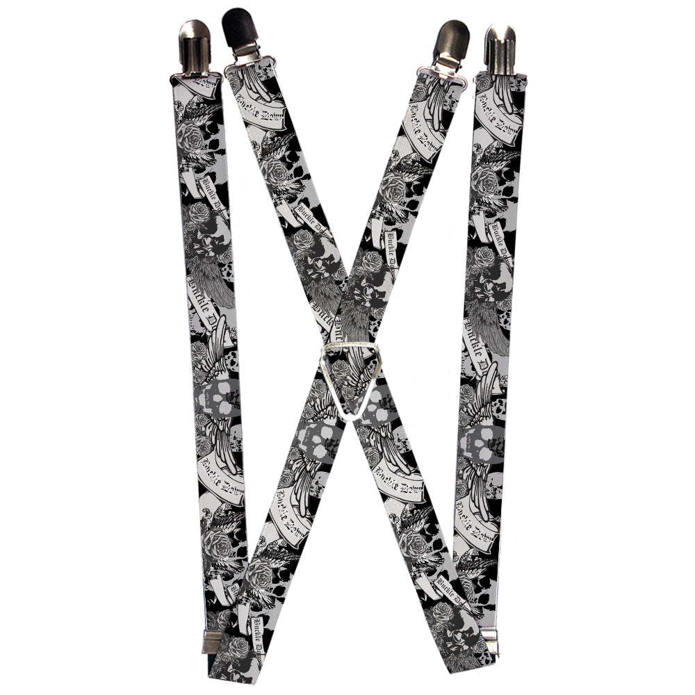 Suspenders - Buckle-Down Skull w/Roses Suspenders Buckle-Down 1.0-Inch Wide Regular