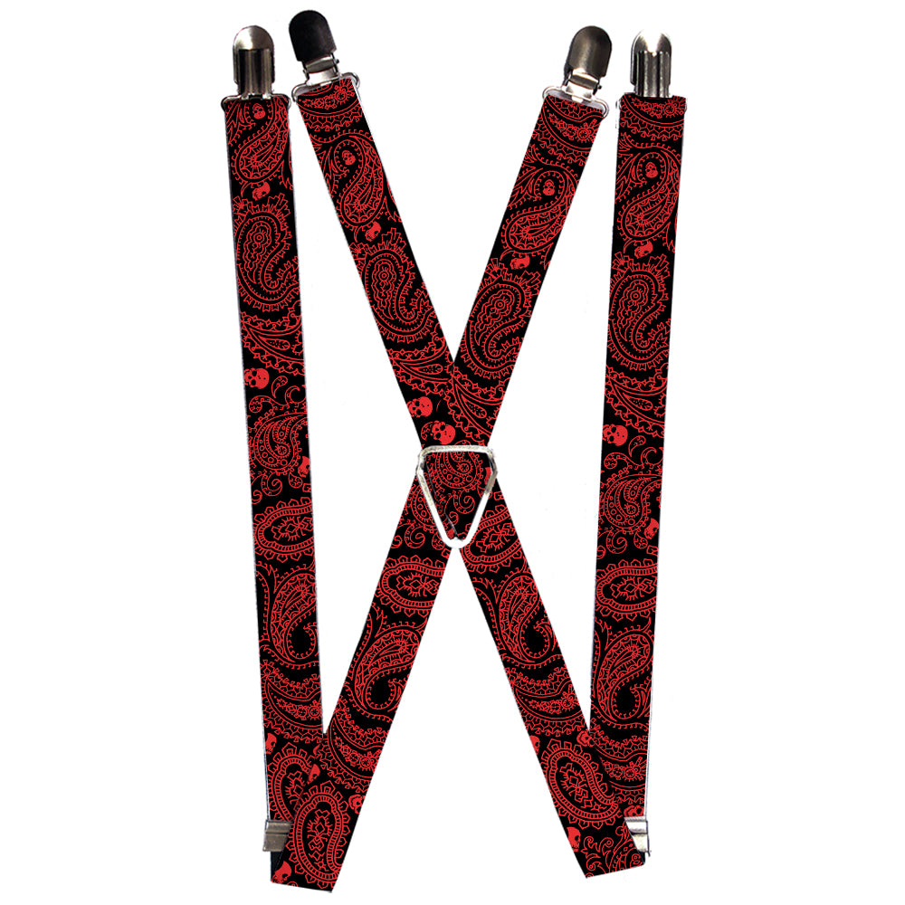 Suspenders - Bandana/Skulls Black/Red Suspenders Buckle-Down 1.0-Inch Wide Regular