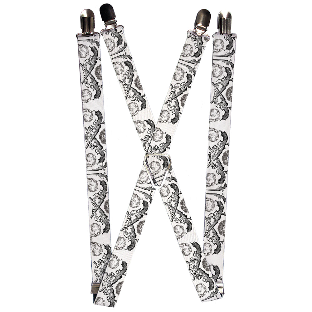 Suspenders - Buckle-Down Est. 93 White Suspenders Buckle-Down 1.0-Inch Wide Regular