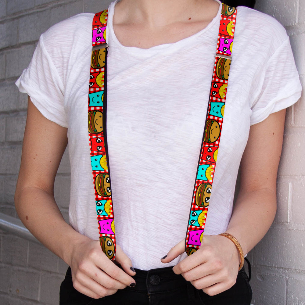 Suspenders - Burger & Fries Cartoon Suspenders Buckle-Down