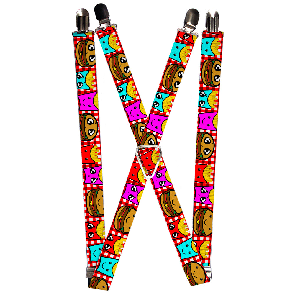 Suspenders - Burger & Fries Cartoon Suspenders Buckle-Down