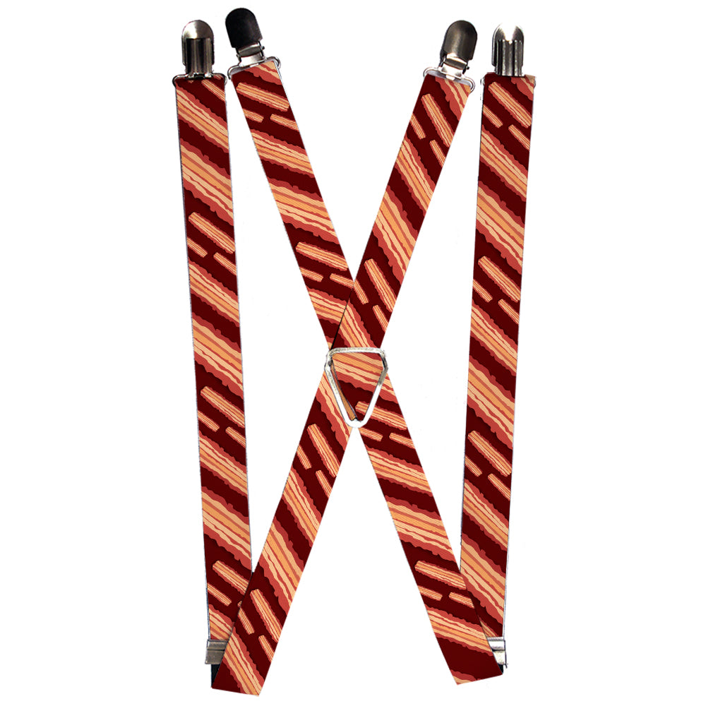 Suspenders - Bacon Slices Maroon Suspenders Buckle-Down 1.0-Inch Wide Regular