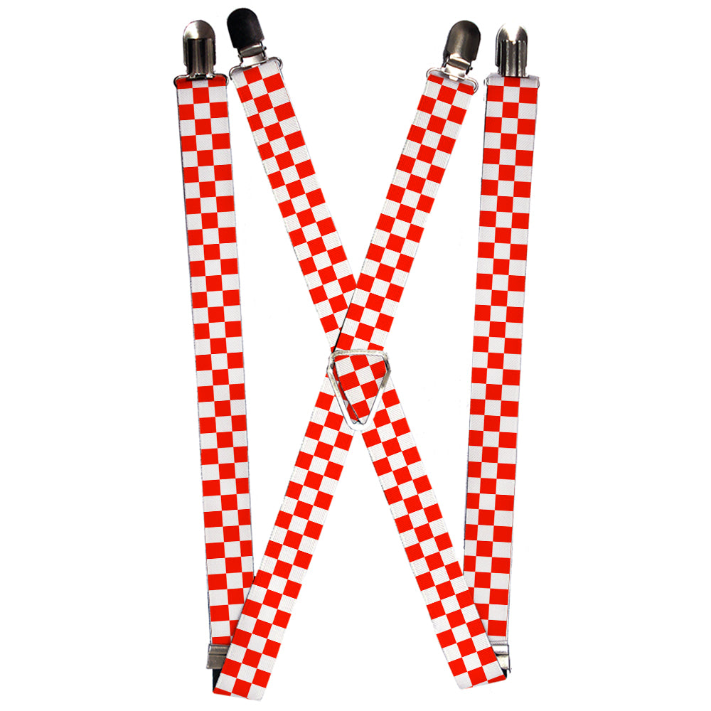 Suspenders - Checker Red/White Suspenders Buckle-Down 1.0-Inch Wide Regular