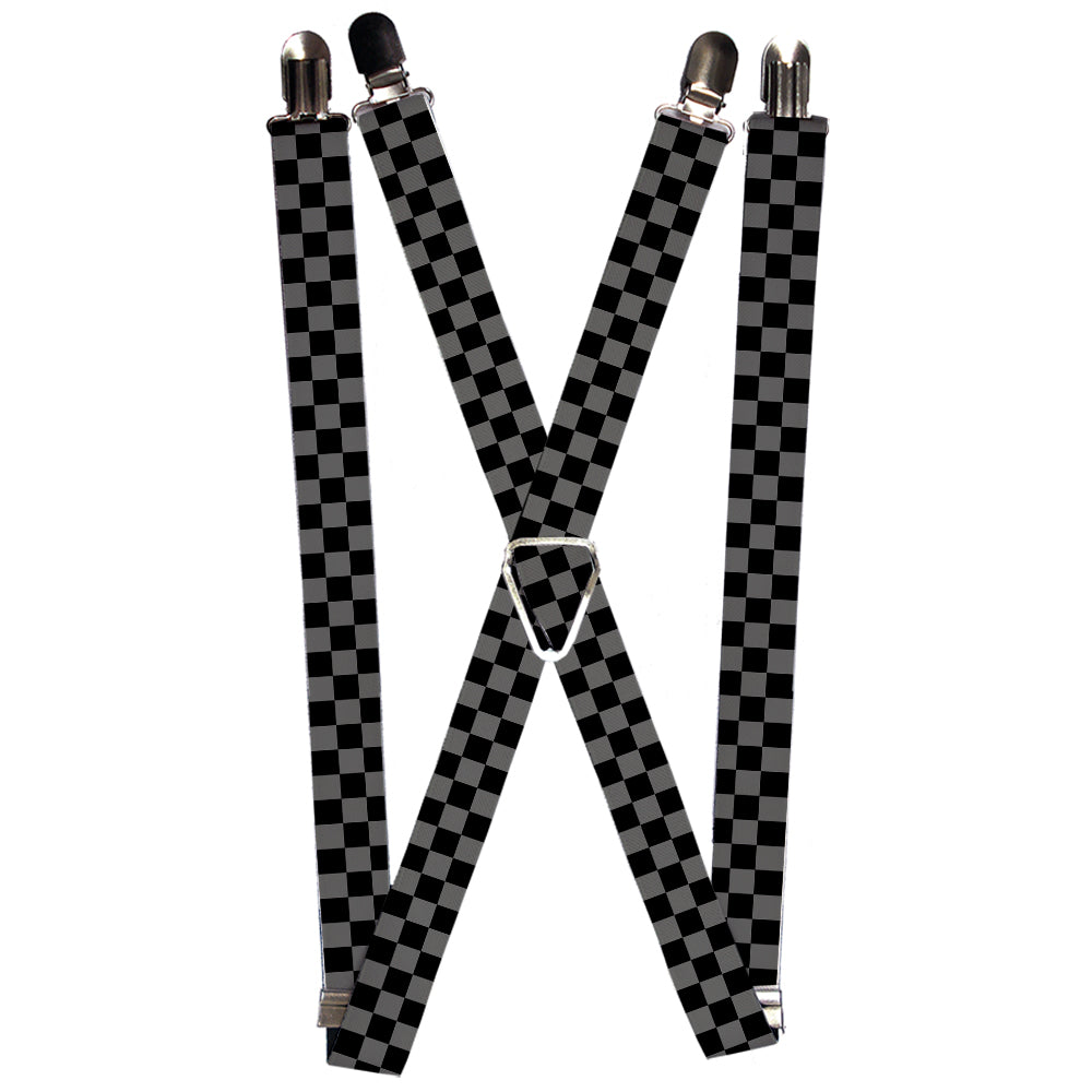 Suspenders - Checker Black/Gray Suspenders Buckle-Down 1.0-Inch Wide Regular