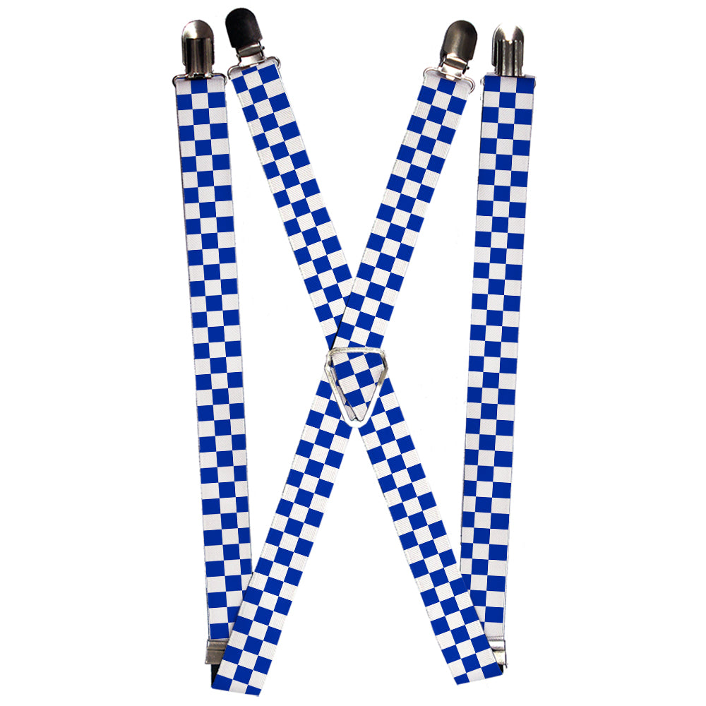 Suspenders - Checker BlueKU/White Suspenders Buckle-Down 1.0-Inch Wide Regular