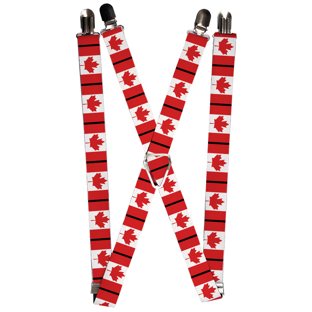 Suspenders - Canada Flags Suspenders Buckle-Down 1.0-Inch Wide Regular