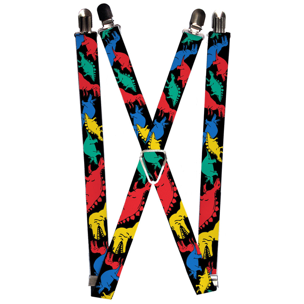 Suspenders - Dinosaurs Black/Multi Color Suspenders Buckle-Down 1.0-Inch Wide Regular