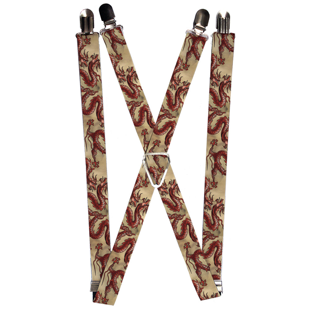 Suspenders - Dragons Tan Suspenders Buckle-Down 1.0-Inch Wide Regular