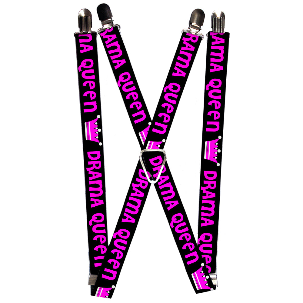 Suspenders - DRAMA QUEEN Black/Fuchsia Suspenders Buckle-Down 1.0-Inch Wide Regular