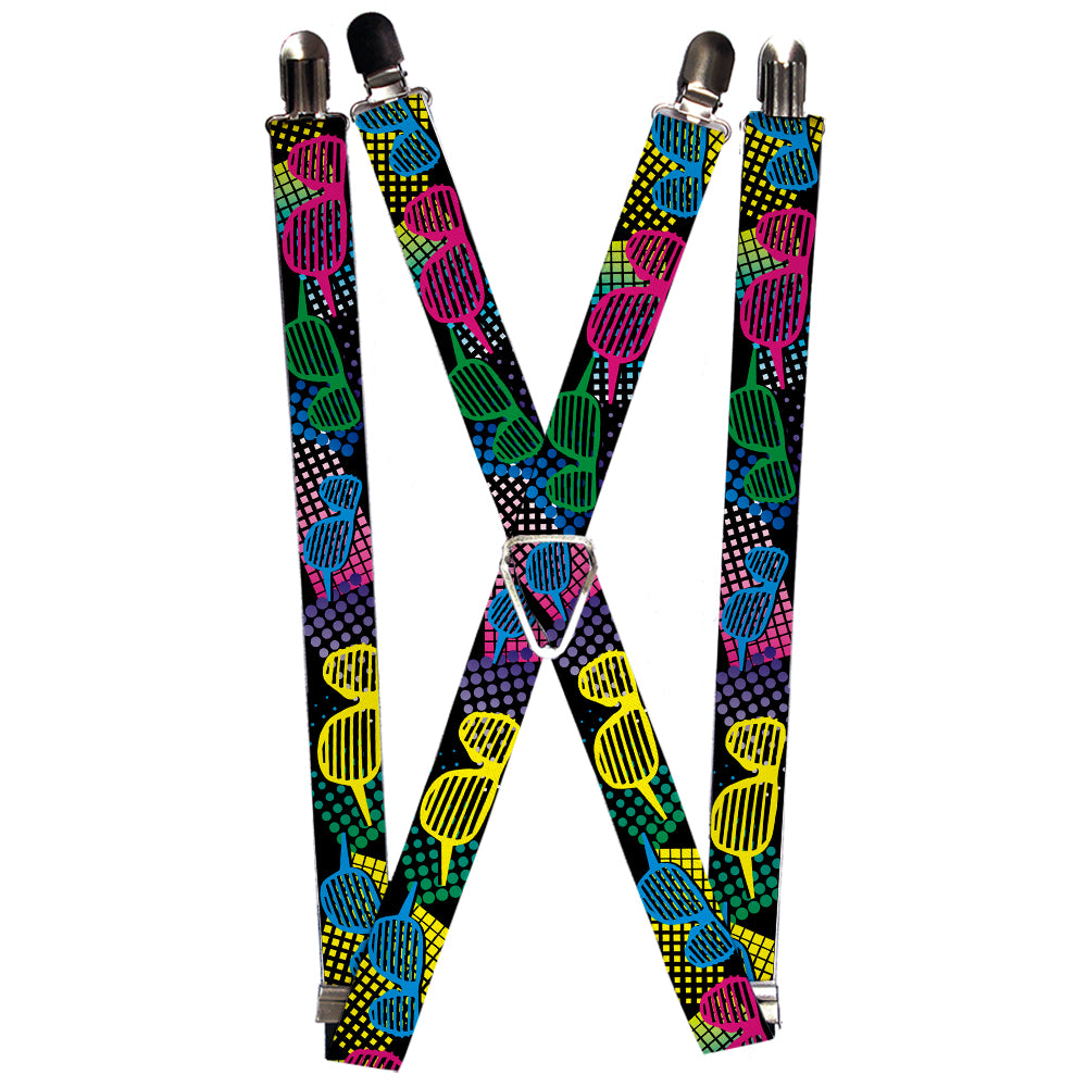 Suspenders - Eighties Shades Black/Neon Suspenders Buckle-Down 1.0-Inch Wide Regular