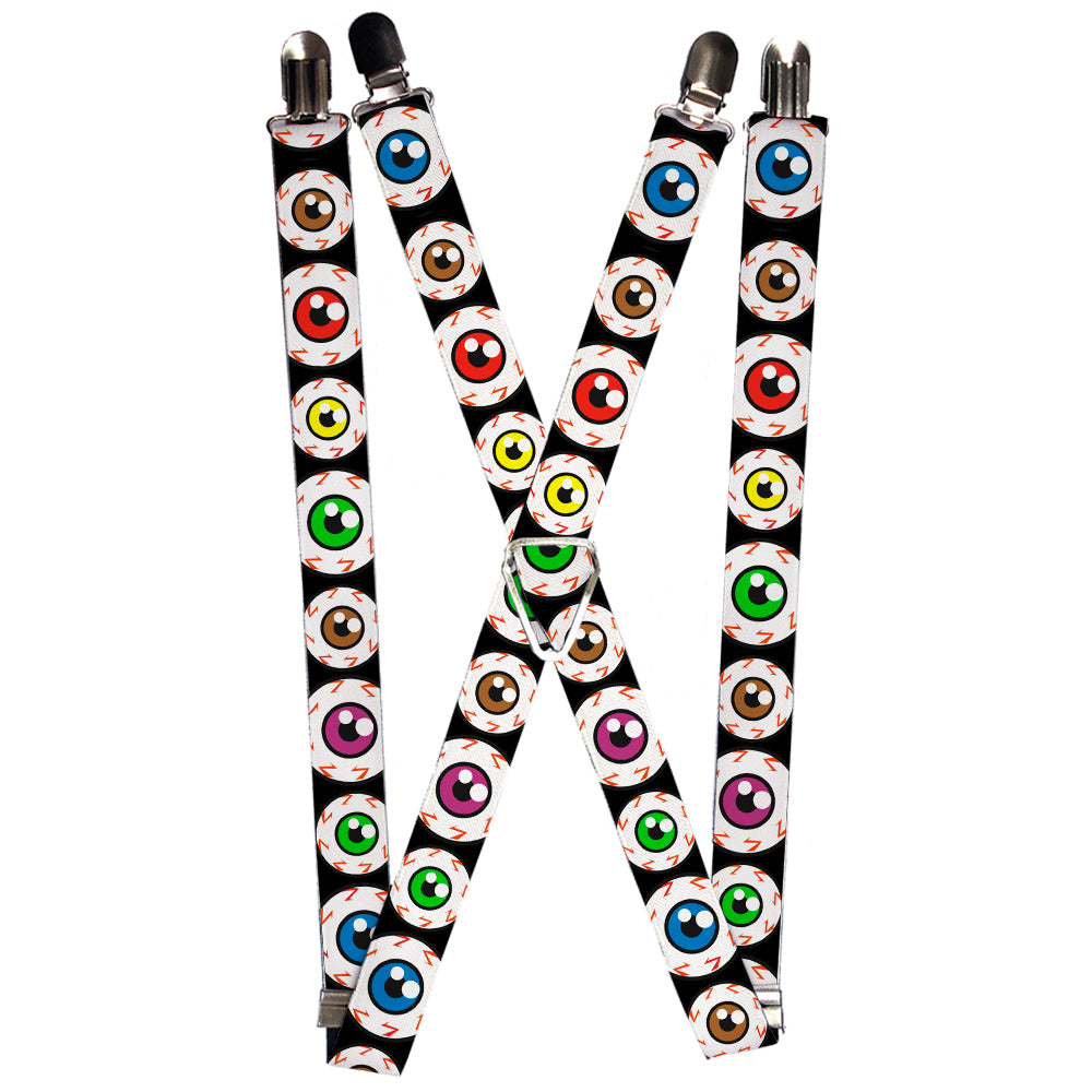 Suspenders - Eyeballs Black/Multi Color Suspenders Buckle-Down 1.0-Inch Wide Regular