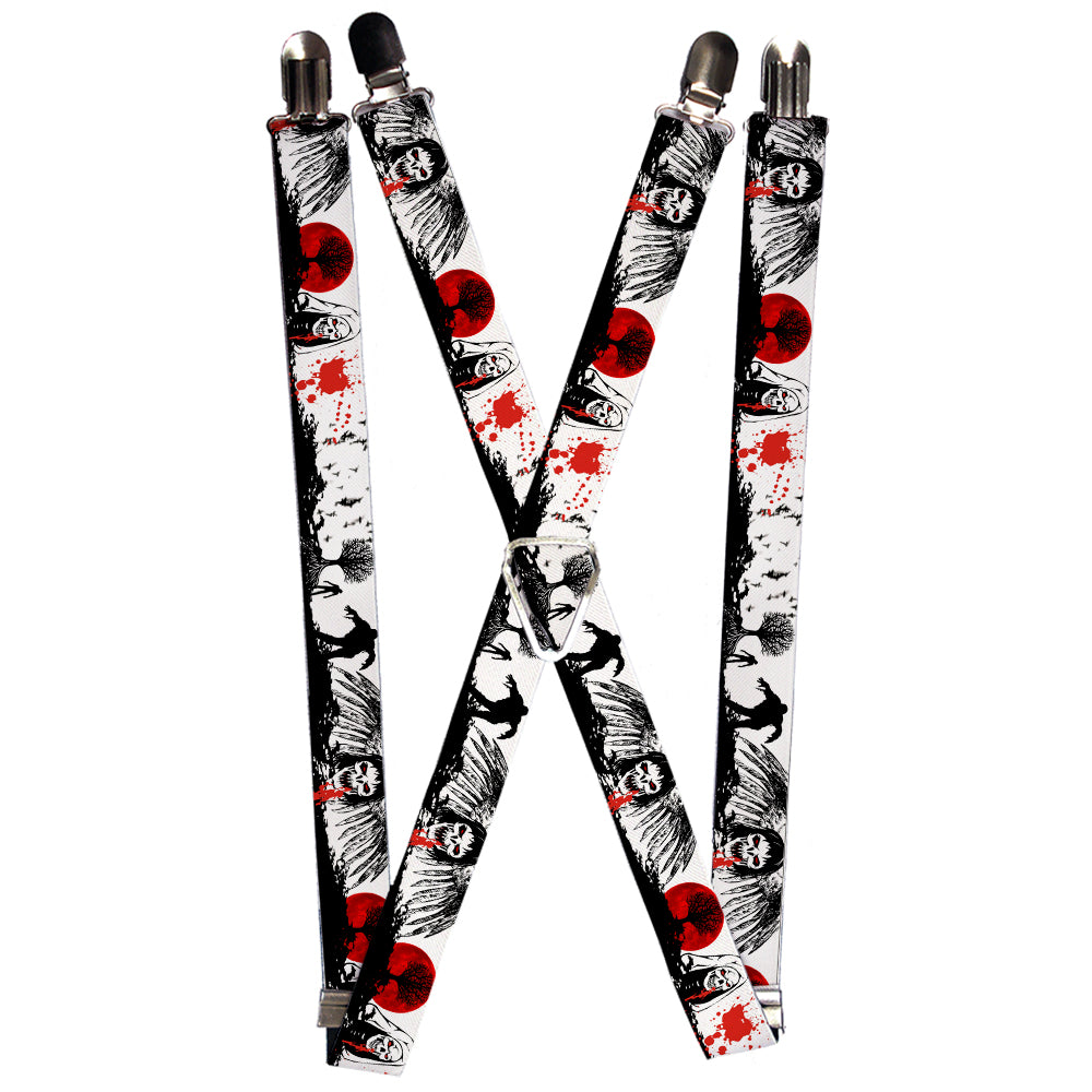 Suspenders - Fright Night White/Black/Red