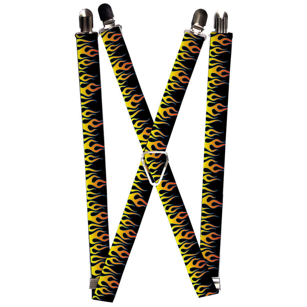 Suspenders - Flames Black/Yellow/Orange