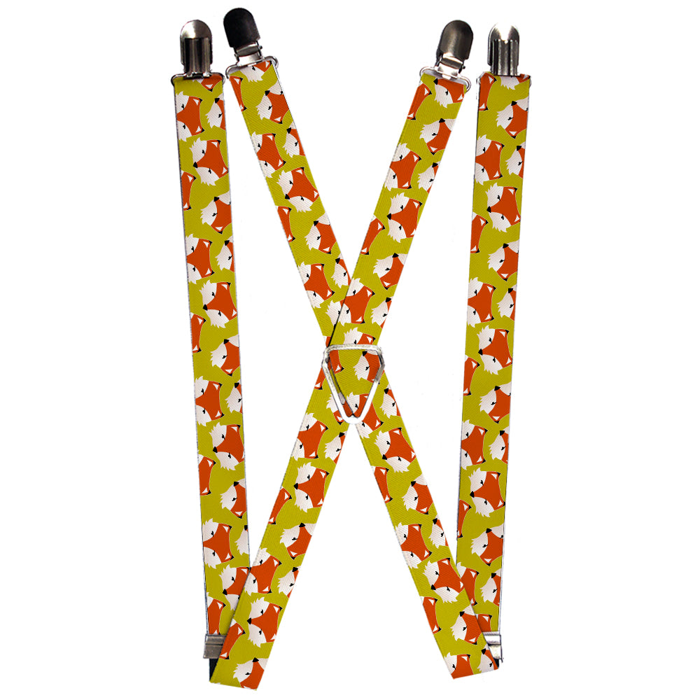 Suspenders - Fox Face Scattered Warm Olive