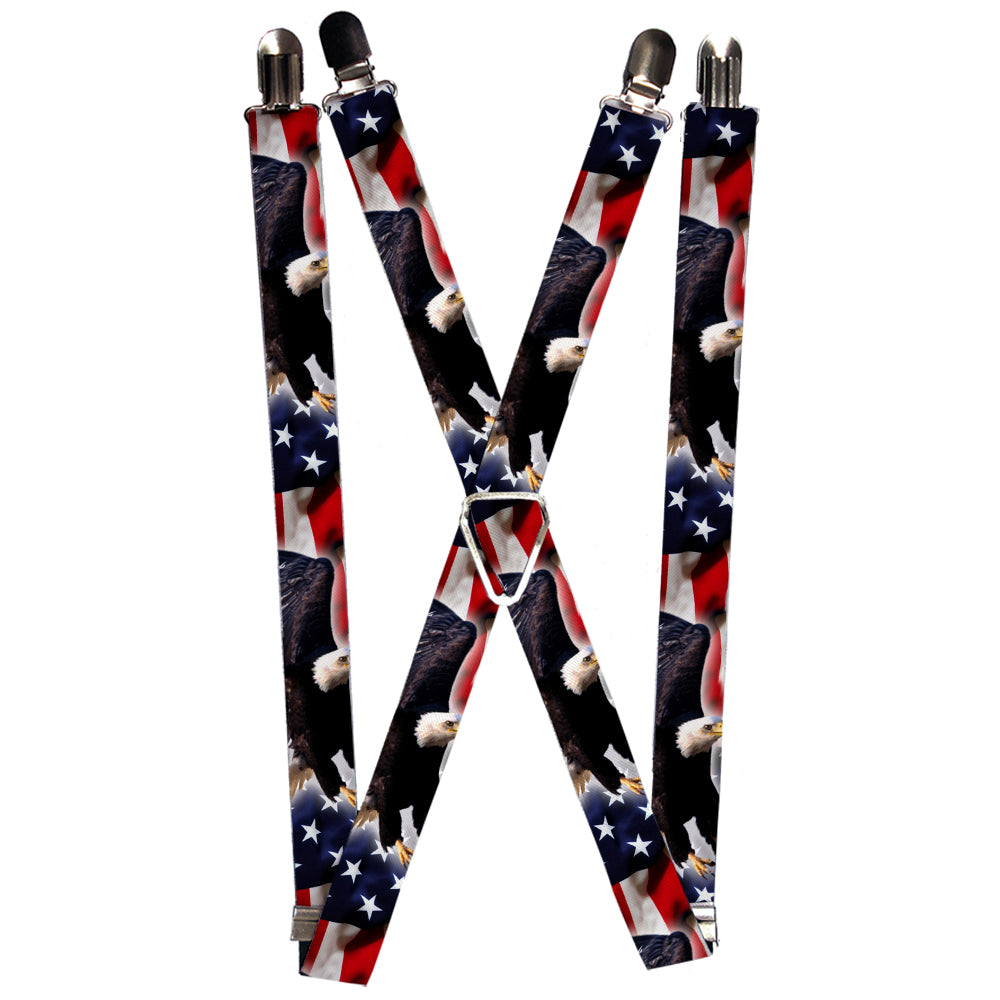 Suspenders - Flying Eagle/American Flag Suspenders Buckle-Down 1.0-Inch Wide Regular