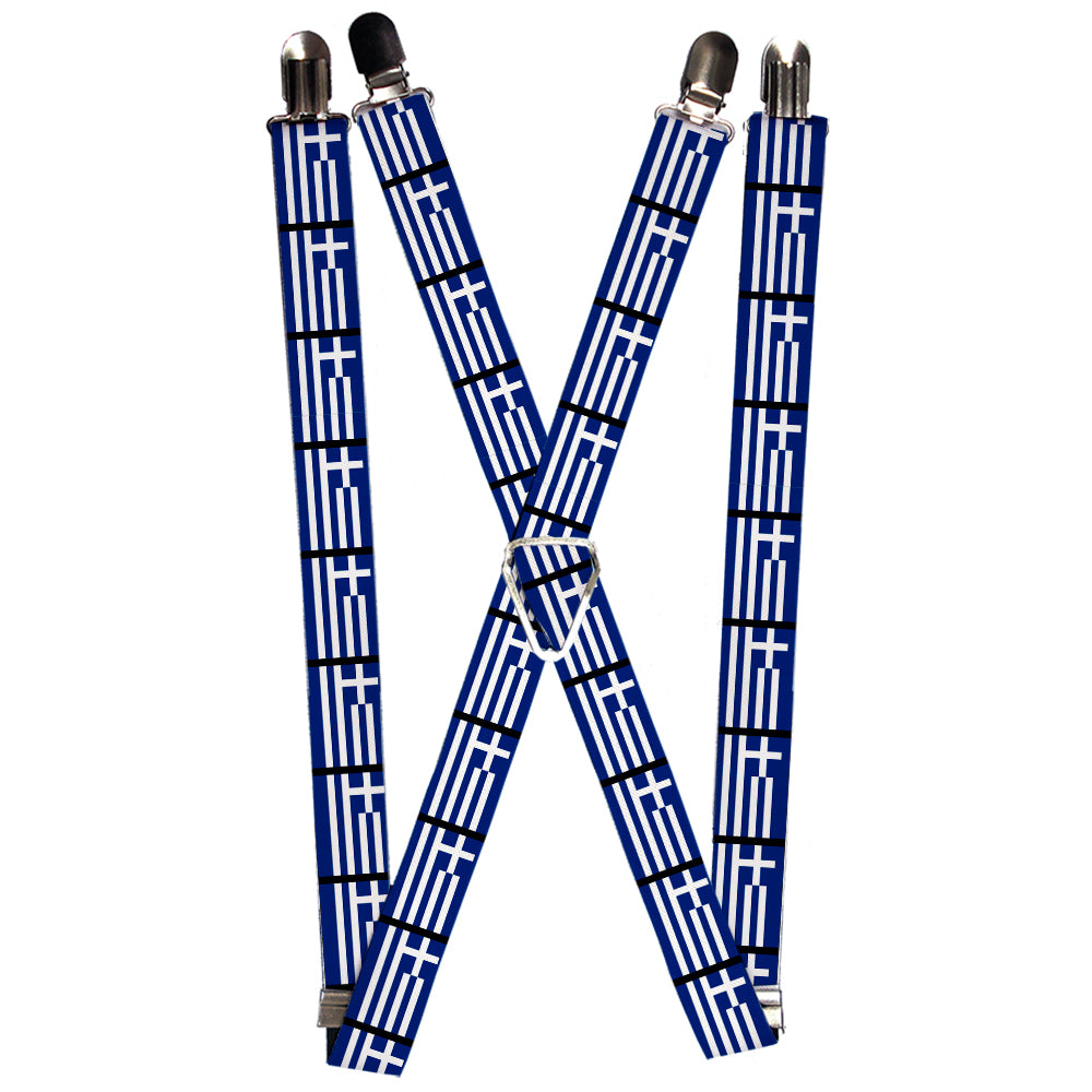 Suspenders - Greece Flags
