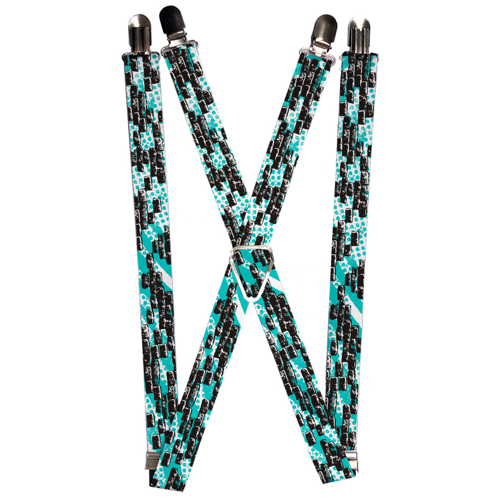 Suspenders - Grunge Bricks Green