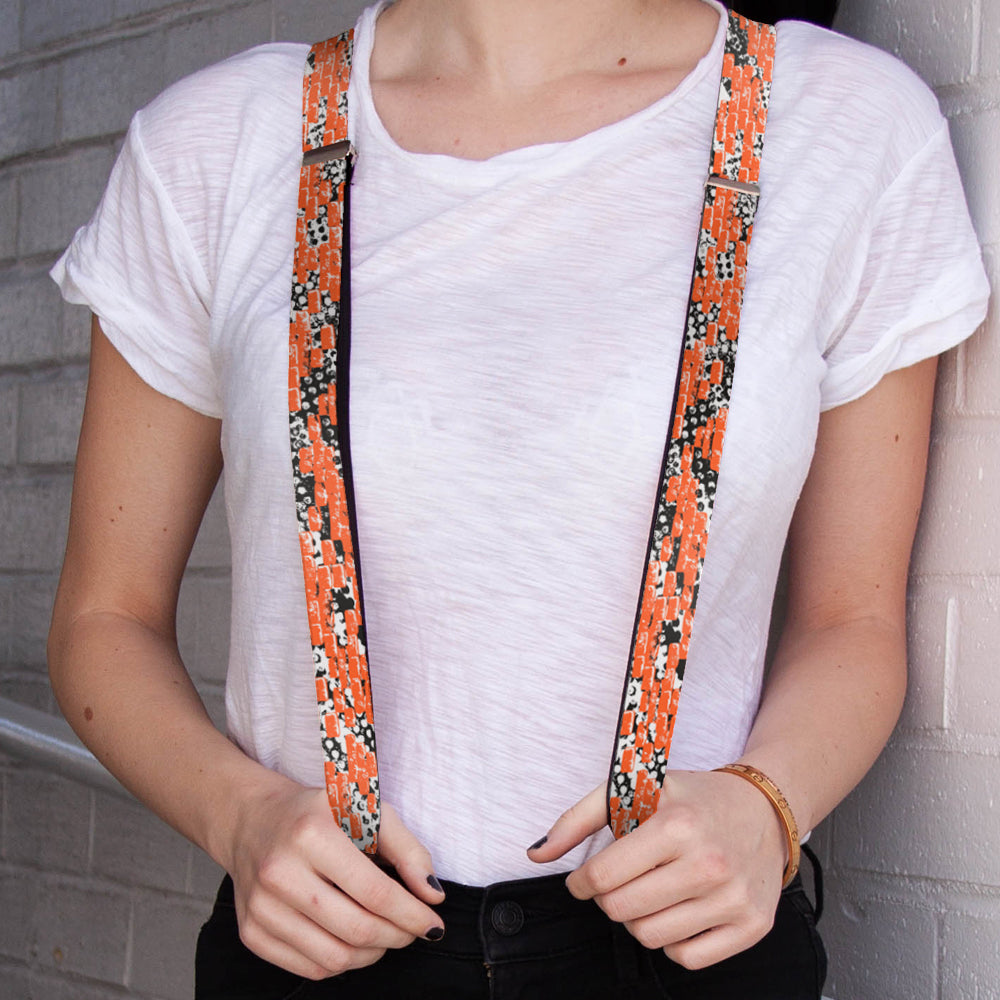 Suspenders - Grunge Bricks Orange