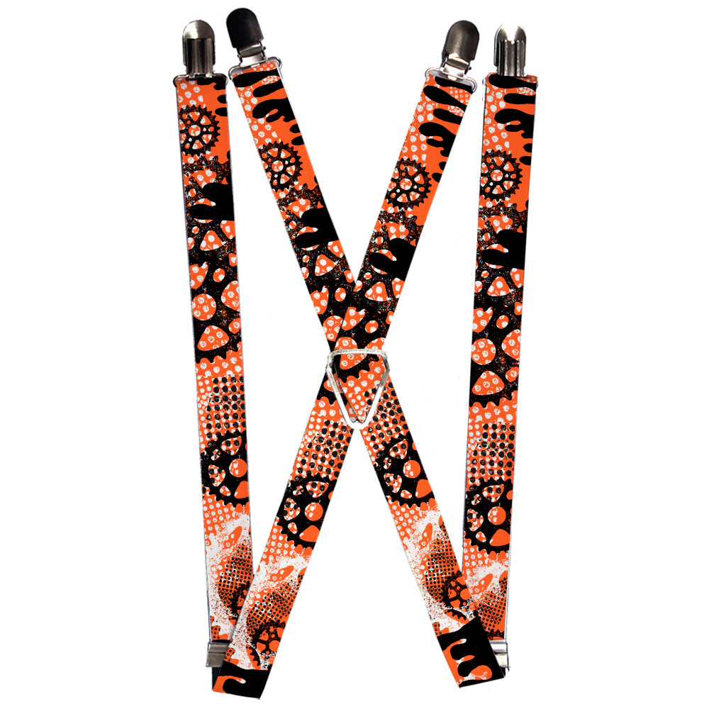 Suspenders - Grunge Gears Orange Suspenders Buckle-Down 1.0-Inch Wide Regular