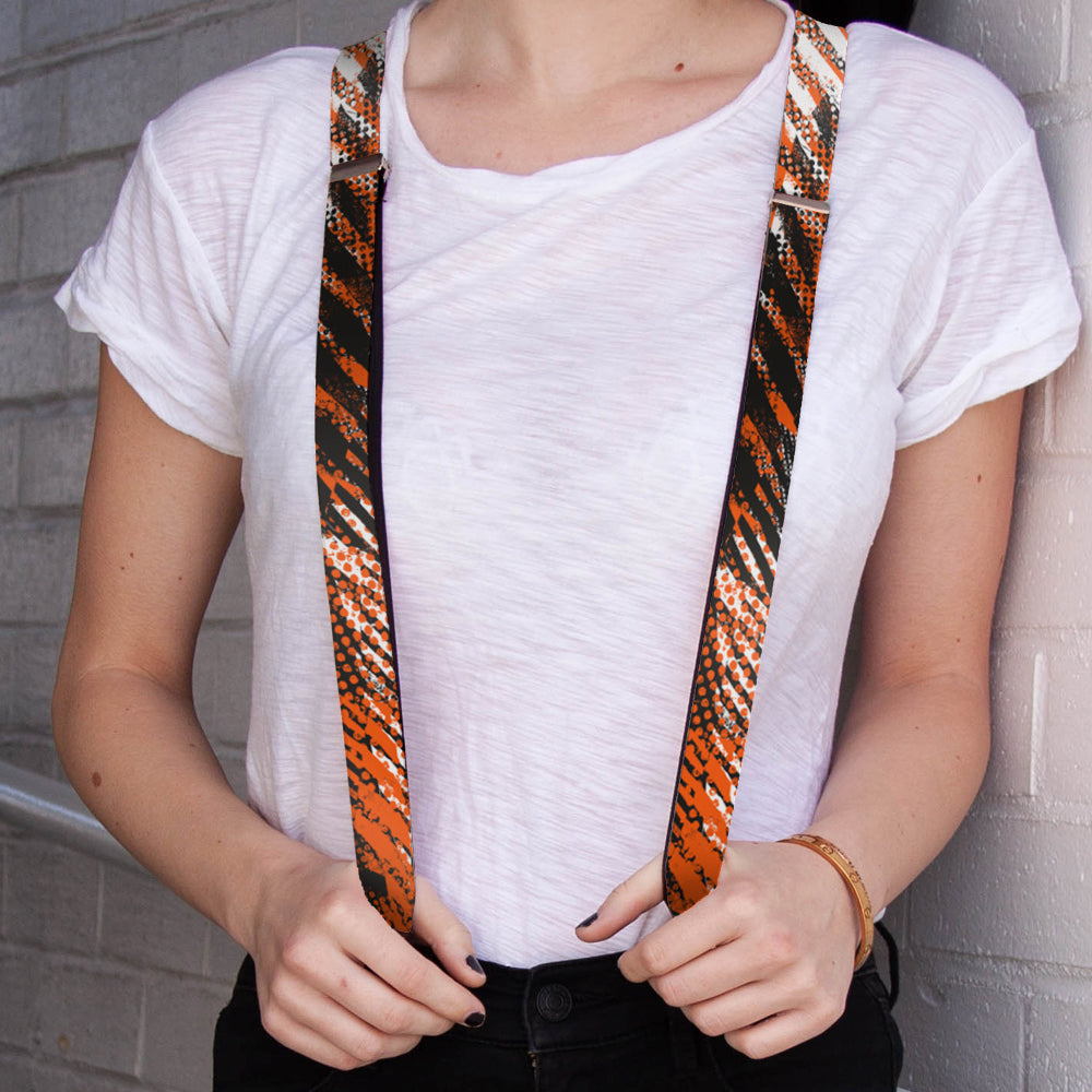Suspenders - Grunge Tread Orange Suspenders Buckle-Down