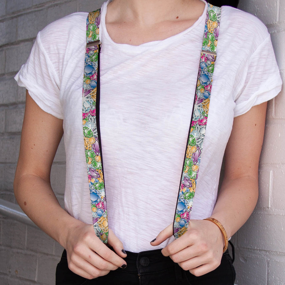 Suspenders - Gems Stacked Multi Color