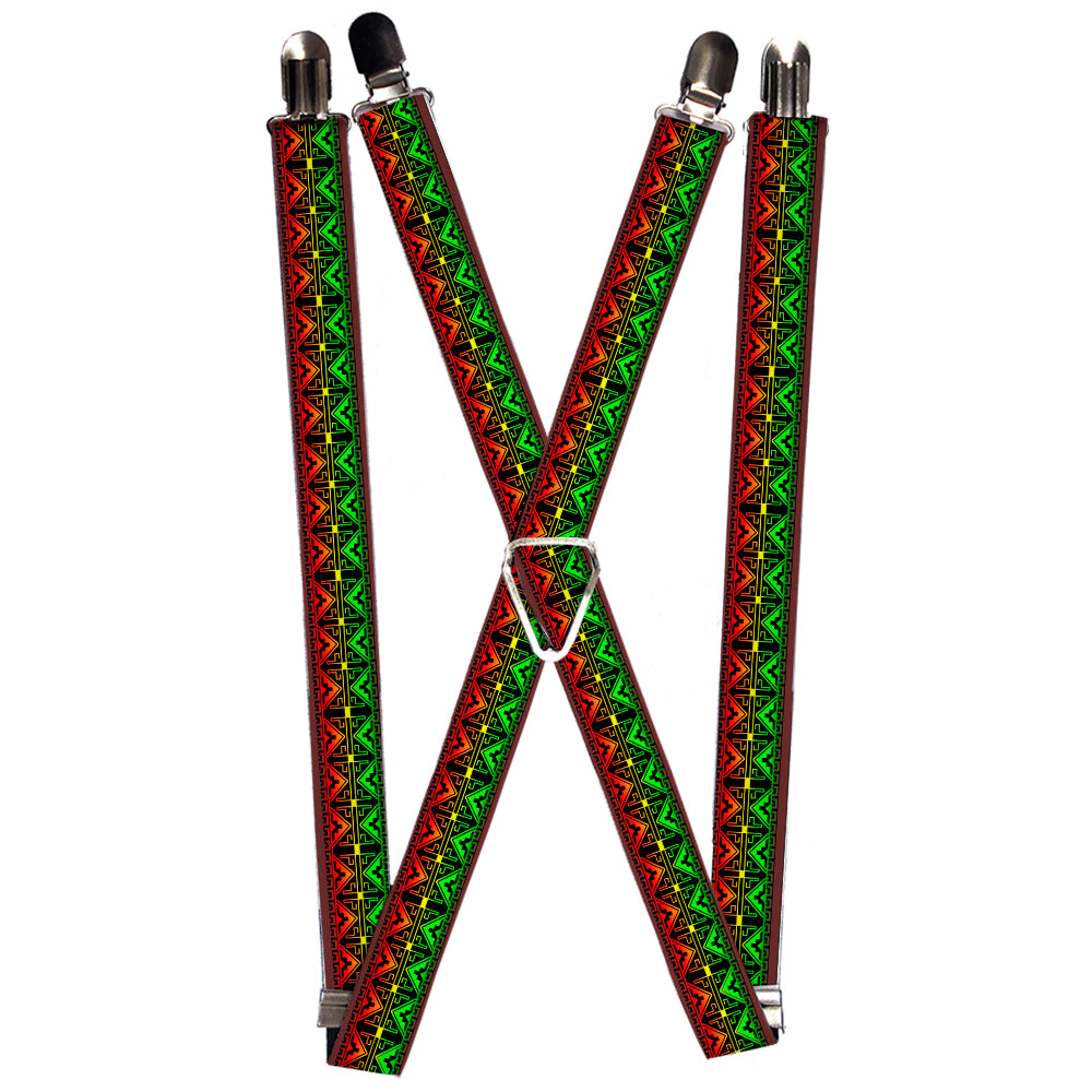 Suspenders - Geomteric2 Black/Red/Yellow/Green