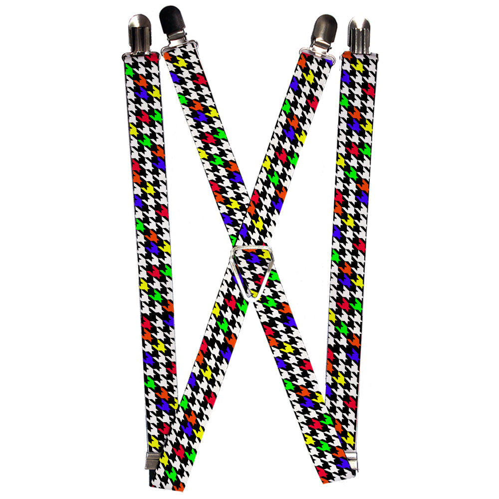 Suspenders - Houndstooth Black/White/Multi Neon