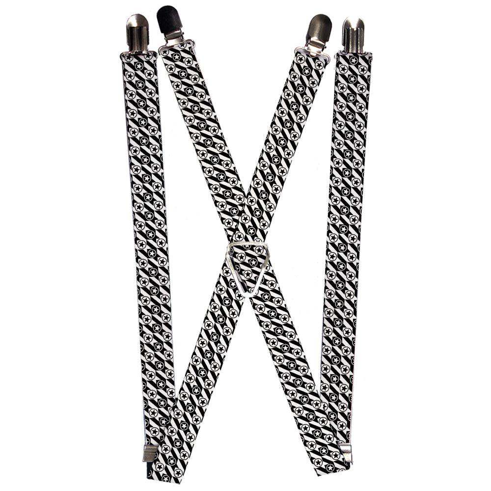 Suspenders - Houndstooth Star Black/White