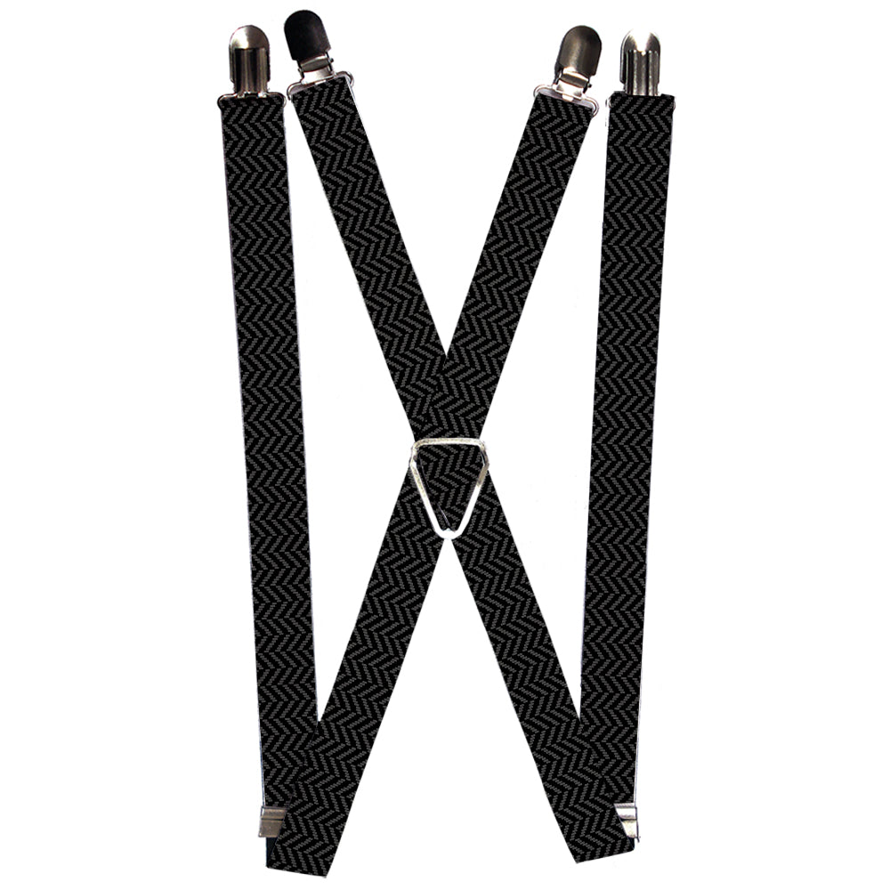 Suspenders - Herringbone Jagged Black/Gray