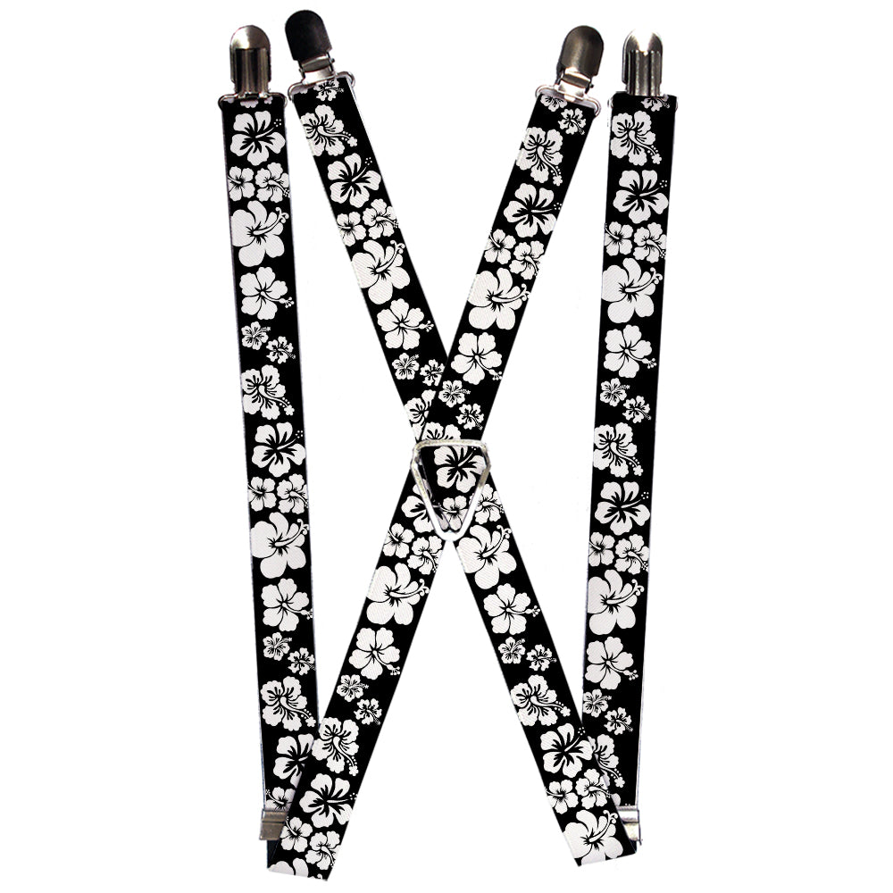 Suspenders - Hibiscus Black/White