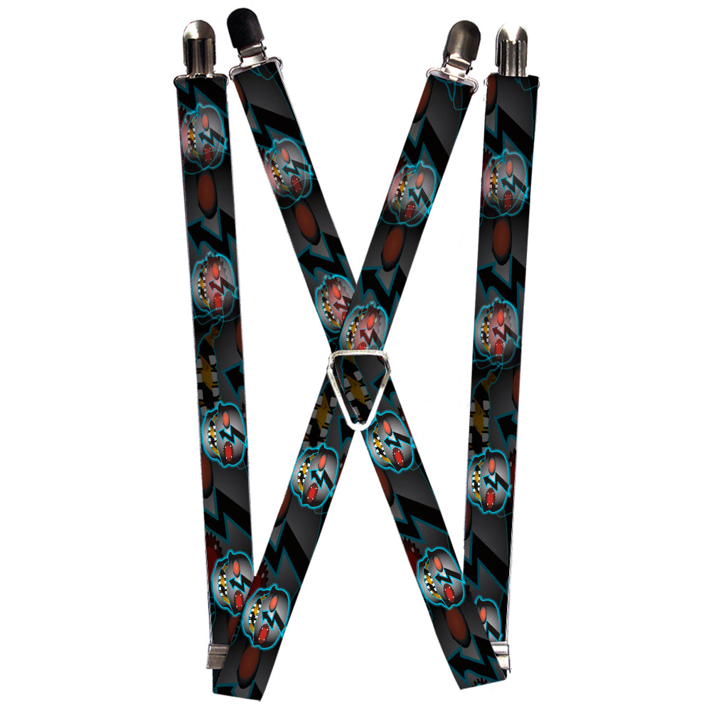 Suspenders - High Voltage Skull
