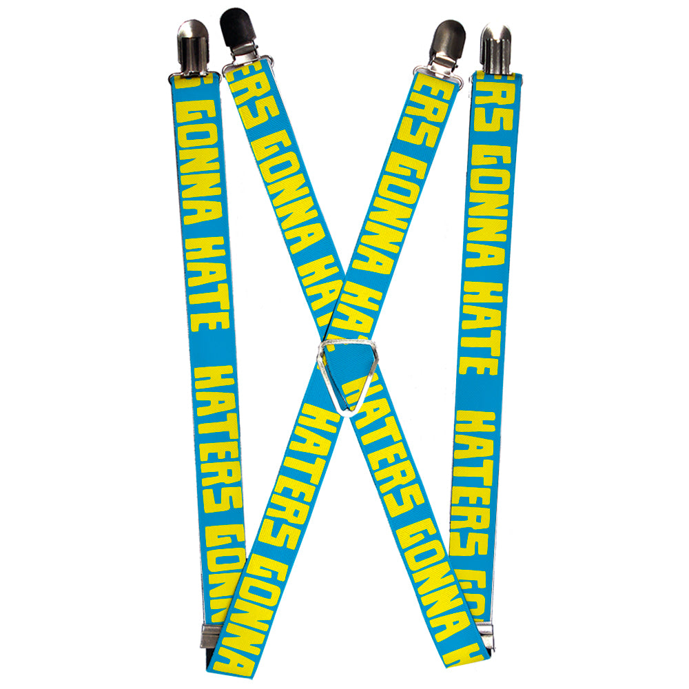Suspenders - HATERS GONNA HATE Turquoise/Yellow