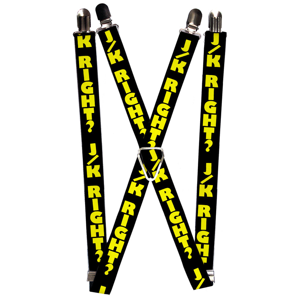 Suspenders - J/K RIGHT? Black/Yellow Suspenders Buckle-Down 1.0-Inch Wide Regular