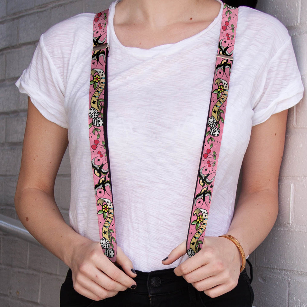 Suspenders - Lucky Pink Suspenders Buckle-Down