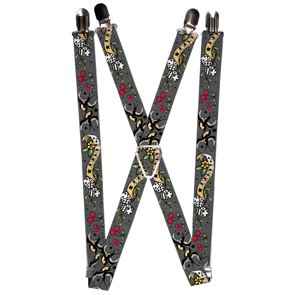 Suspenders - Lucky Gray Suspenders Buckle-Down