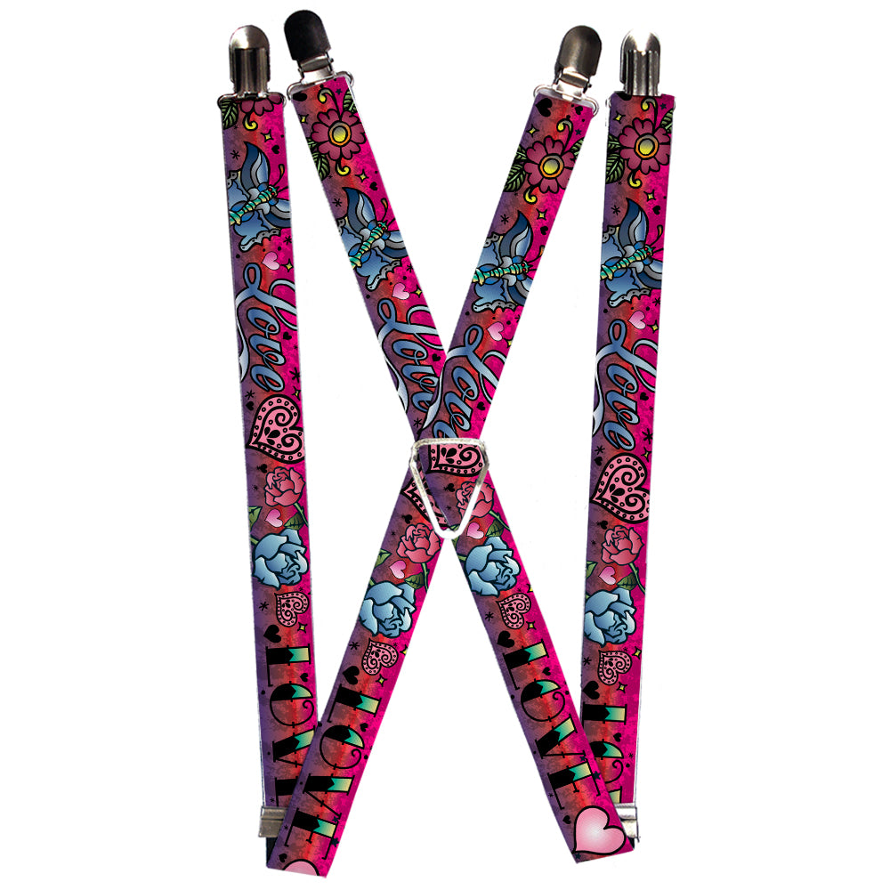 Suspenders - Love Love Pink Suspenders Buckle-Down 1.0-Inch Wide Regular