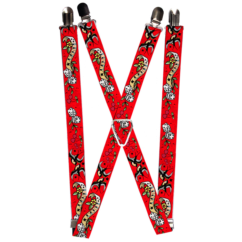 Suspenders - Lucky Red Suspenders Buckle-Down