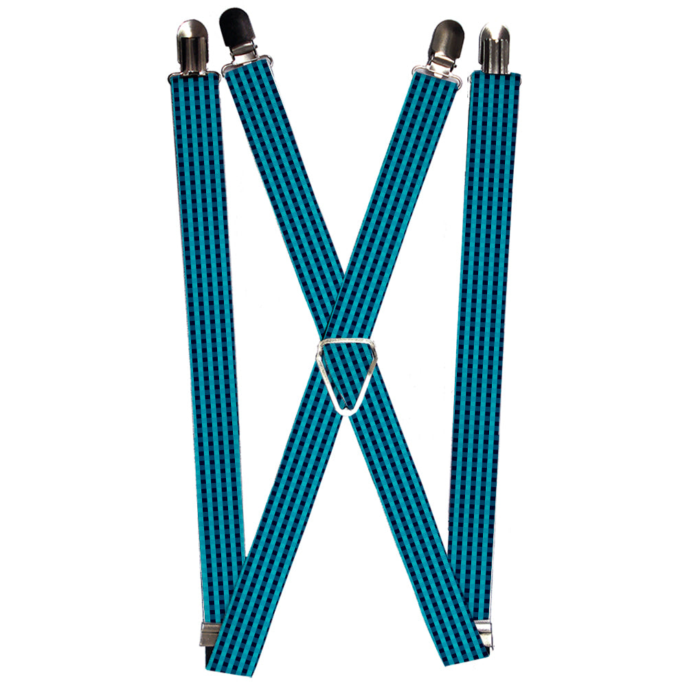 Suspenders - Mini Buffalo Plaid Navy/Blue Suspenders Buckle-Down