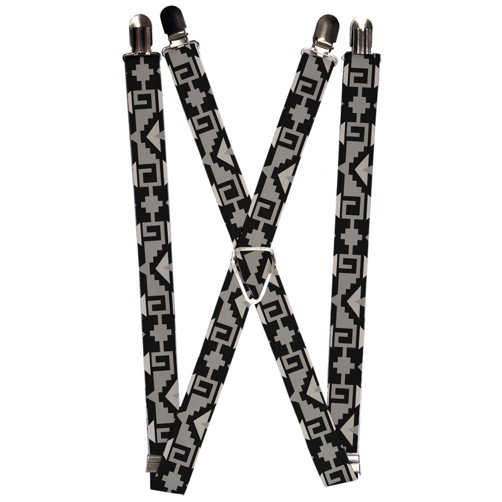 Suspenders - Navajo2 Black/Gray Suspenders Buckle-Down 1.0-Inch Wide Regular